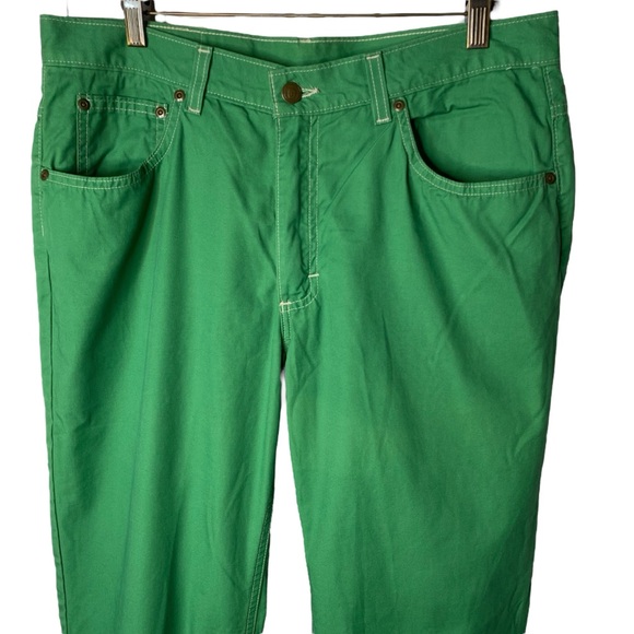Bills Khakis 5 Pocket Twill Pants 32 x 31 Green Straight Fit Cotton Made In USA - Picture 2 of 9